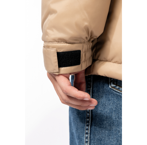 Parka acolchada bicolor con capucha unisex