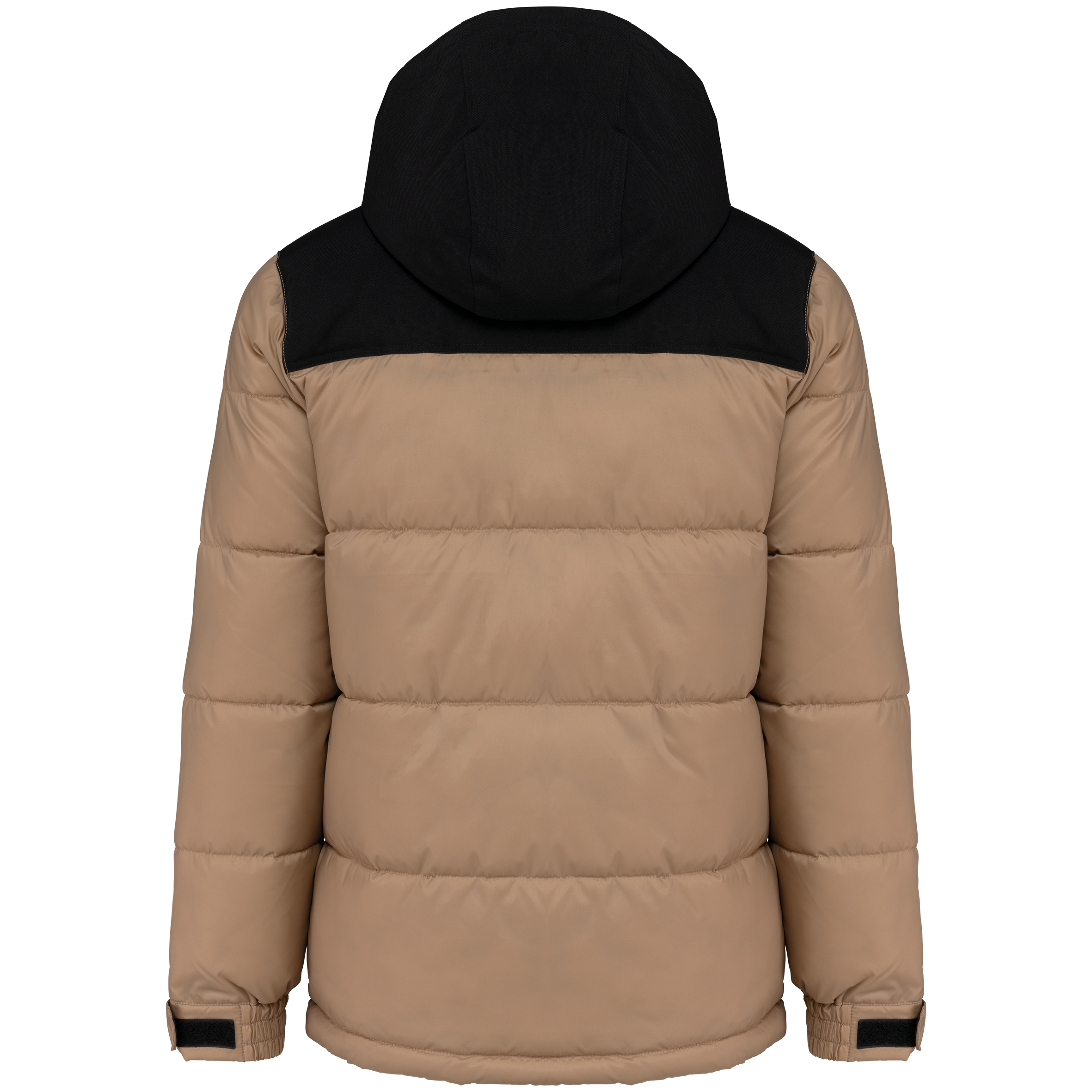 Parka acolchada bicolor con capucha unisex