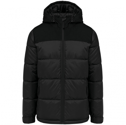 black Parka acolchada bicolor con capucha unisex