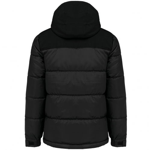 black Parka acolchada bicolor con capucha unisex