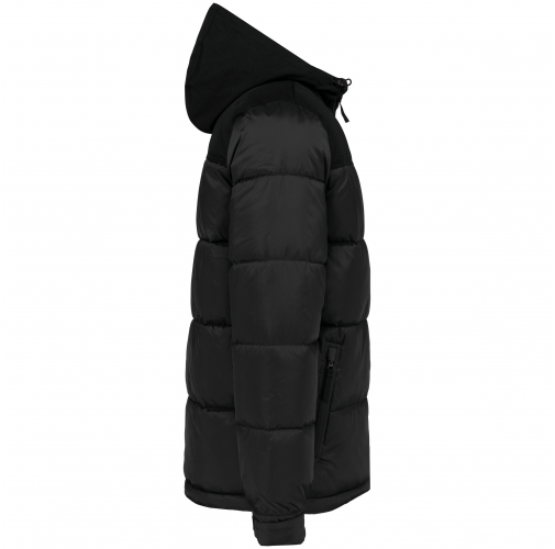 black Parka acolchada bicolor con capucha unisex