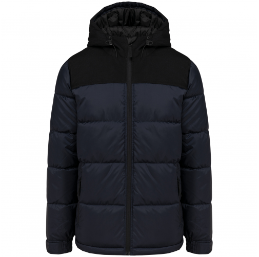 navy / black Parka acolchada bicolor con capucha unisex