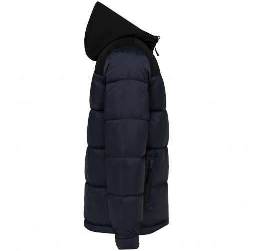 navy / black Parka acolchada bicolor con capucha unisex