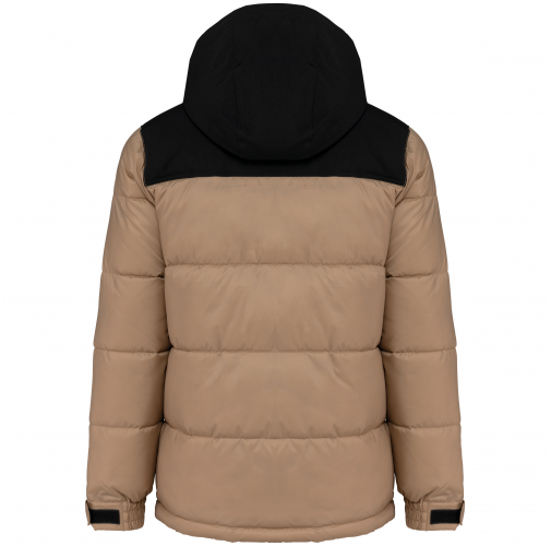 wet sand / black Parka acolchada bicolor con capucha unisex
