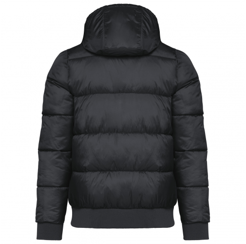 black Chaqueta ripstop reciclada con capucha unisex