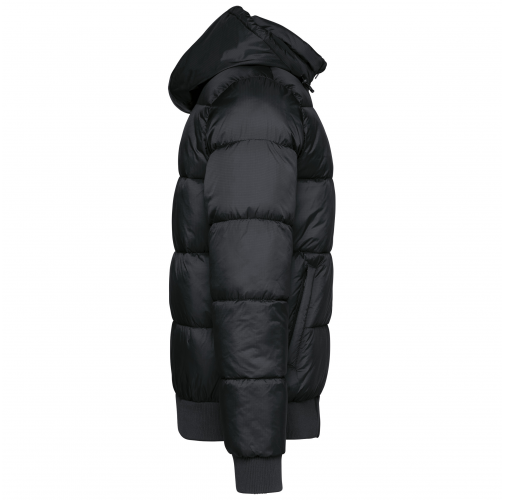 black Chaqueta ripstop reciclada con capucha unisex