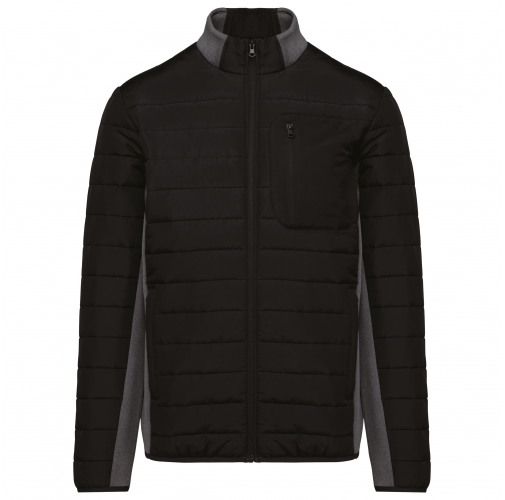 black / dark grey heather Chaqueta bimaterial hombre