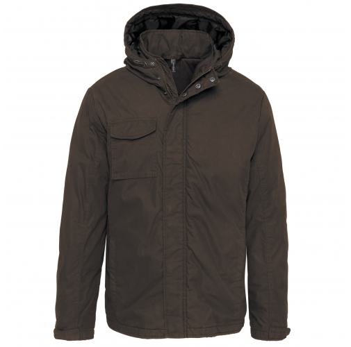 deep khaki Parka con capucha