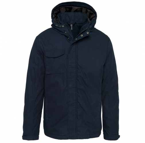 navy Parka con capucha
