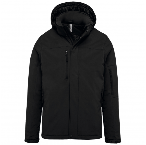 black Parka softshell acolchada con capucha hombre
