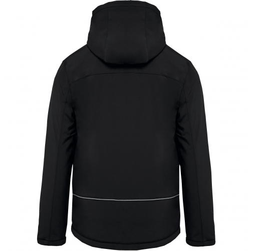 black Parka softshell acolchada con capucha hombre