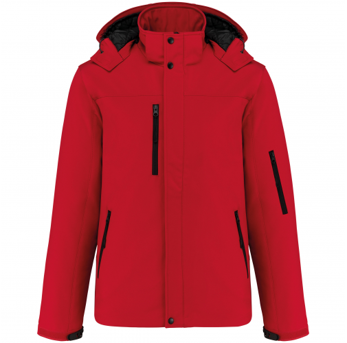 red Parka softshell acolchada con capucha hombre