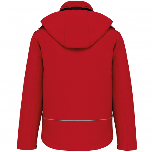 red Parka softshell acolchada con capucha hombre