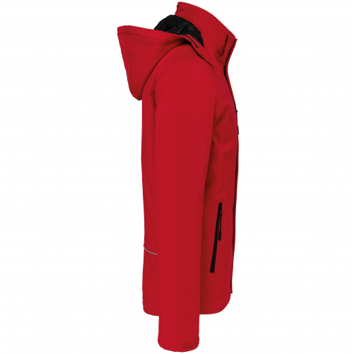 red Parka softshell acolchada con capucha hombre