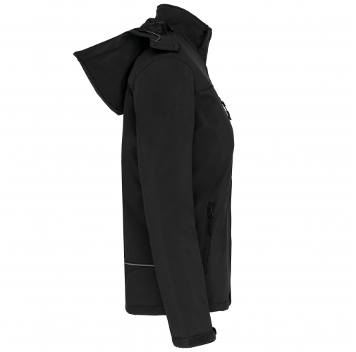 black Parka softshell acolchada con capucha mujer