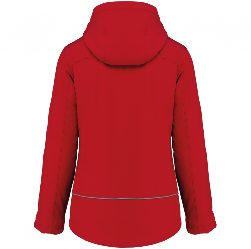 red Parka softshell acolchada con capucha mujer