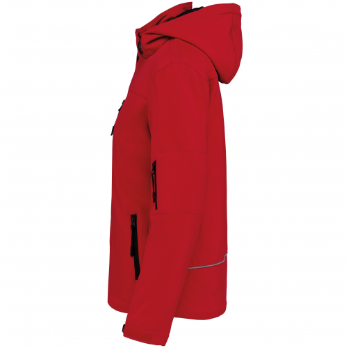 red Parka softshell acolchada con capucha mujer