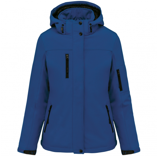 dark royal blue Parka softshell acolchada con capucha mujer