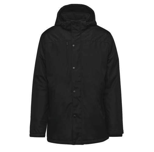 black Parka con capucha extraíble