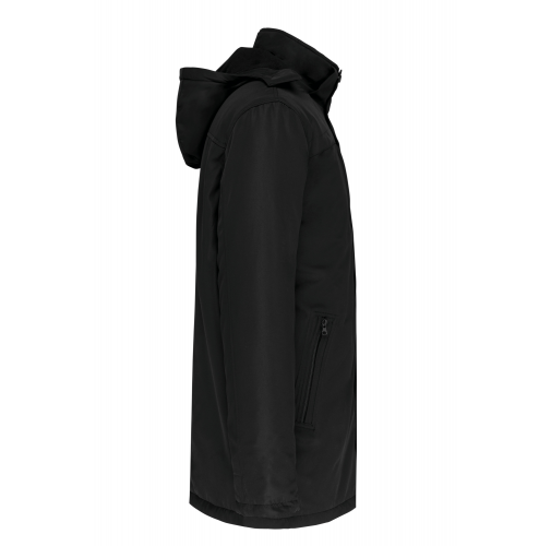 black Parka con capucha extraíble