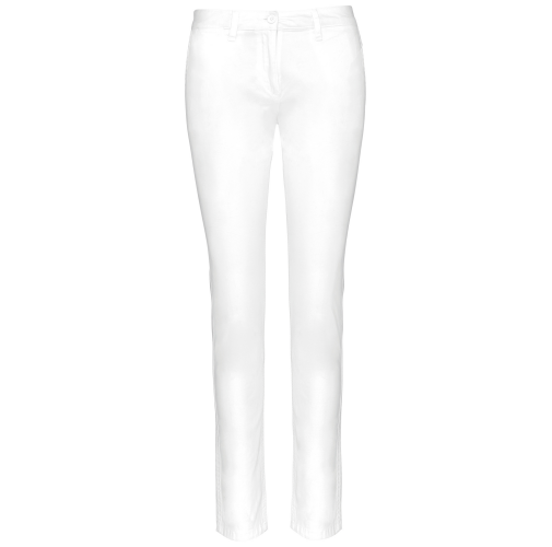 white Pantalón chino mujer