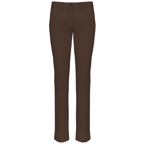 chocolate Pantalón chino mujer