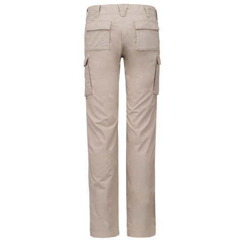 beige Pantalón ligero multibolsillos para mujer