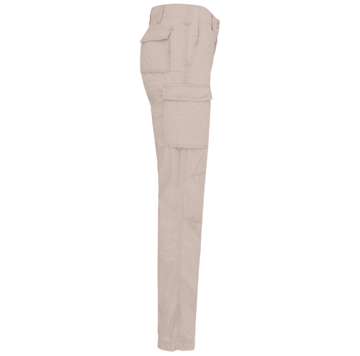 beige Pantalón ligero multibolsillos para mujer