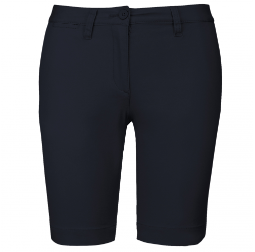 dark navy Bermuda chino mujer