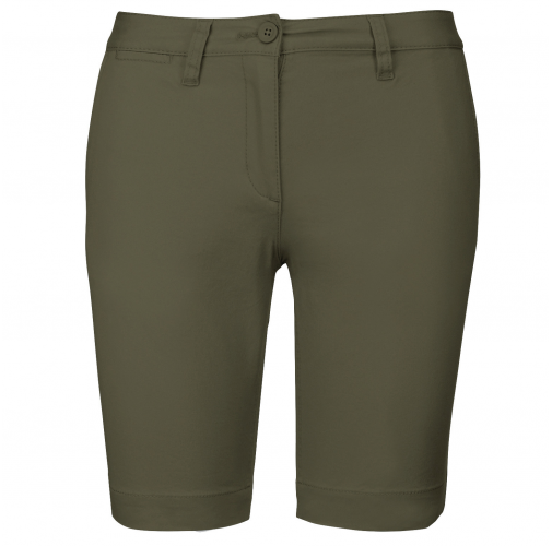 light khaki Bermuda chino mujer