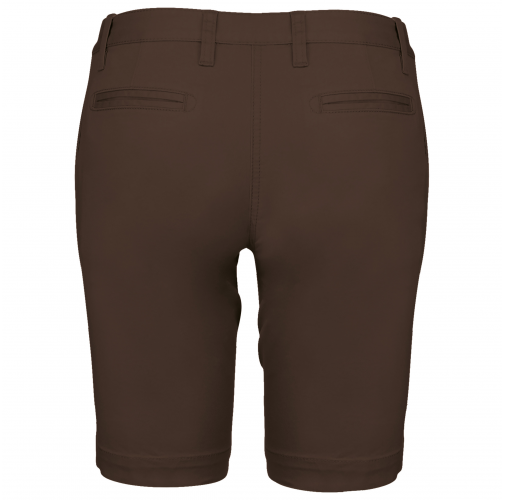 chocolate Bermuda chino mujer