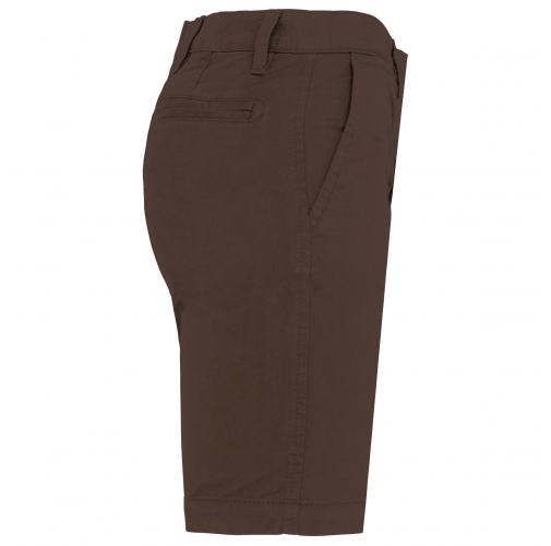 chocolate Bermuda chino mujer