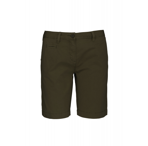 washed light khaki Bermuda efecto lavado mujer