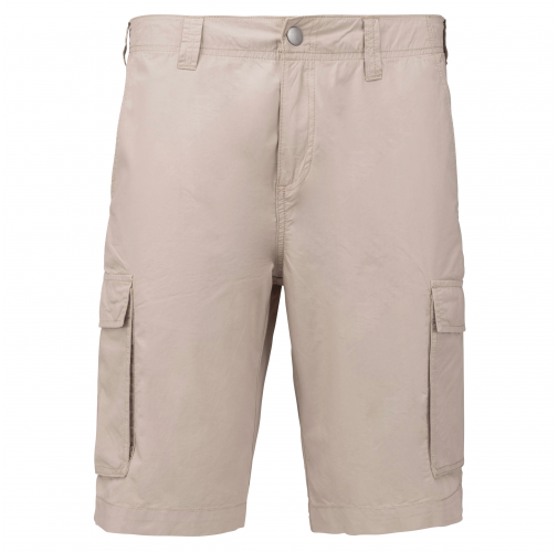 beige Bermuda ligera multibolsillos para hombre