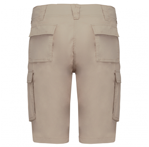 beige Bermuda ligera multibolsillos para mujer