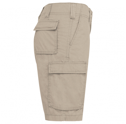 beige Bermuda ligera multibolsillos para mujer
