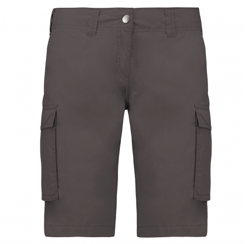 light charcoal Bermuda ligera multibolsillos para mujer