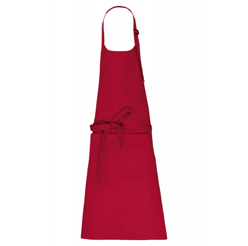 hibiscus red Delantal con bolsillo algodón orgánico