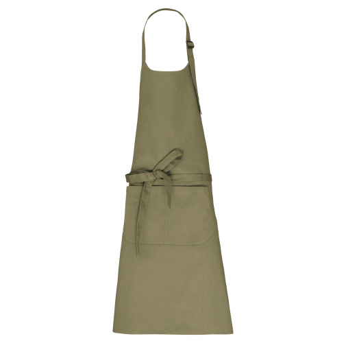 light olive green Delantal con bolsillo algodón orgánico