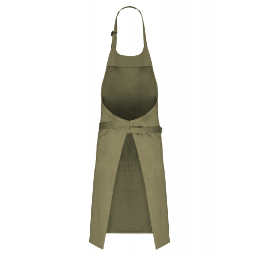 light olive green Delantal con bolsillo algodón orgánico