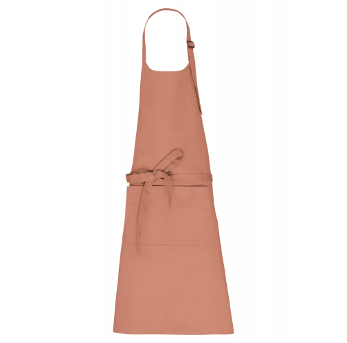 peach Delantal con bolsillo algodón orgánico