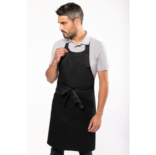 Delantal poliéster/algodón. Lavable a altas temperaturas