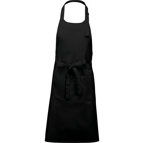 black Delantal poliéster/algodón. Lavable a altas temperaturas