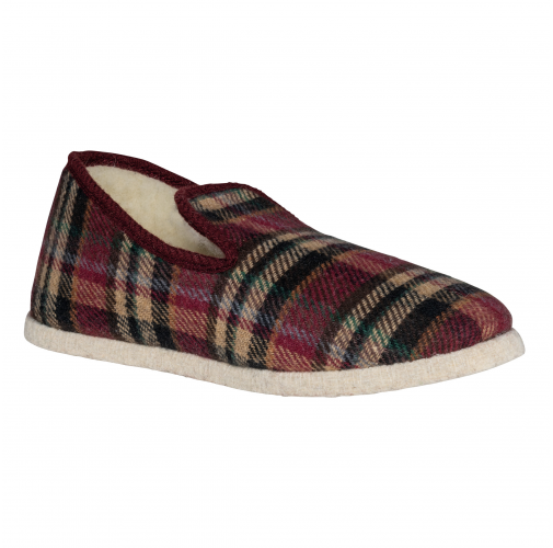 bordeaux checked Zapatillas de estar por casa Unisex Made in France