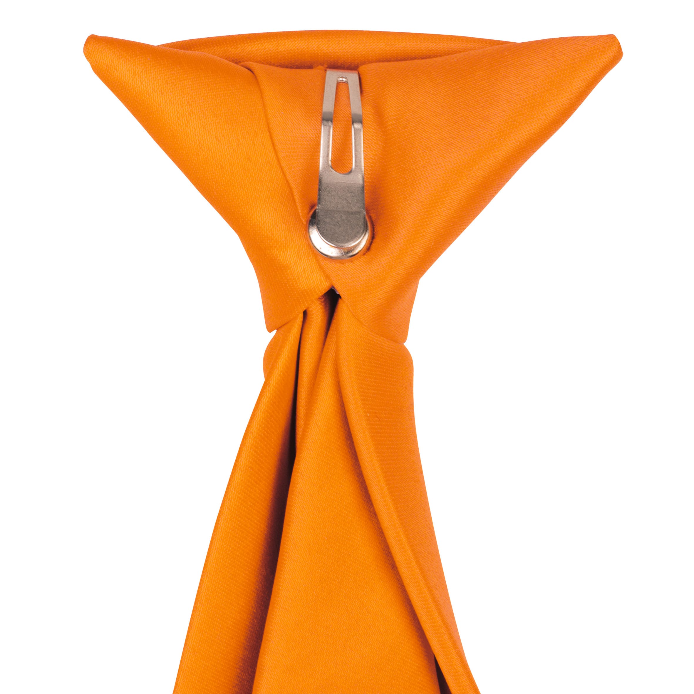 Corbata satinada con clip