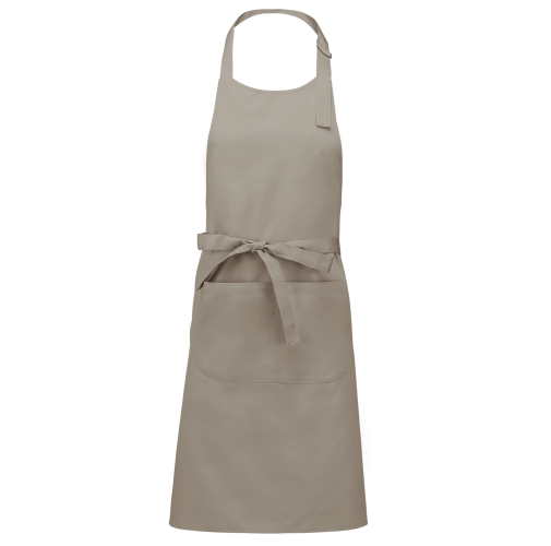 beige Delantal poliéster/algodón con bolsillo
