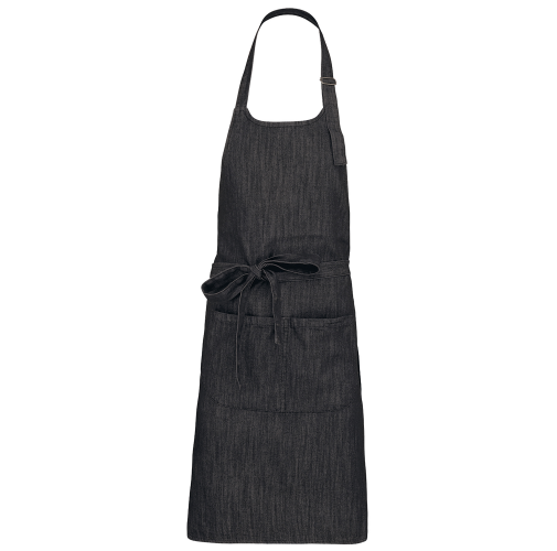 black denim Delantal poliéster/algodón con bolsillo