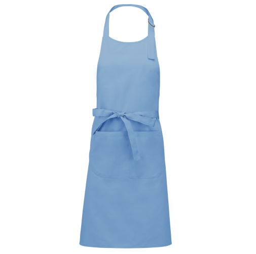 sky blue Delantal poliéster/algodón con bolsillo
