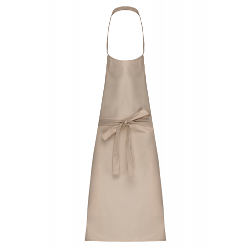 beige Delantal algodón sin bolsillos
