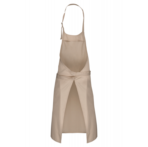 beige Delantal algodón sin bolsillos